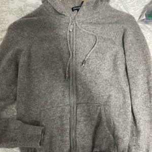 100% cashmere, hooded, zippered sweater. Size small.